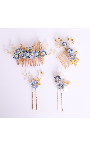 Combs & Barrettes/Headpiece Charming With Venetian Pearl (Set of 4)