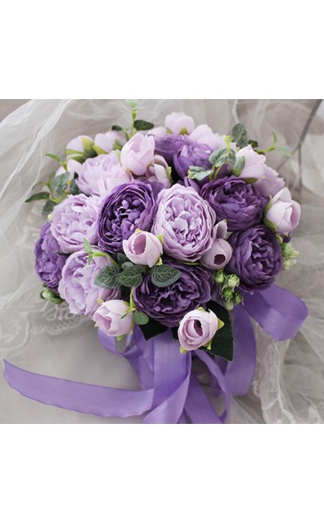 Elegant Round Silk Flower Bridal Bouquets - Bridal Bouquets