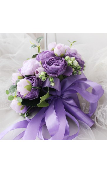 Elegant Round Silk Flower Bridal Bouquets - Bridal Bouquets