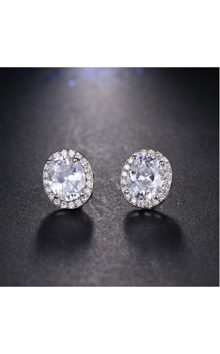 Ladies' Classic Alloy With Irregular Cubic Zirconia Earrings