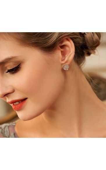 Ladies' Classic Alloy With Irregular Cubic Zirconia Earrings