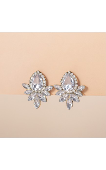 Ladies' Elegant Alloy With Irregular Rhinestone Earrings