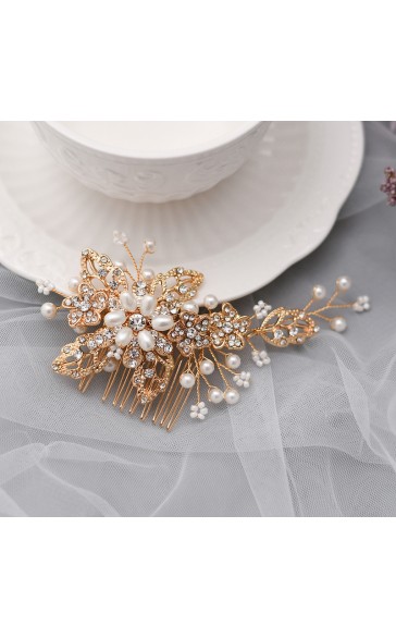 Combs & Barrettes/Headpiece Beautiful Ladies/Kids With Rhinestone/Venetian Pearl (Sold in single piece)