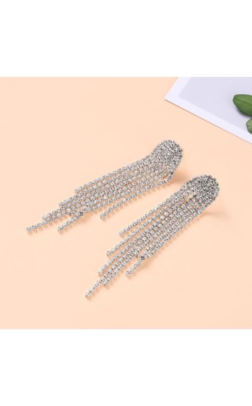 Ladies' Beautiful Alloy With Irregular Cubic Zirconia Earrings