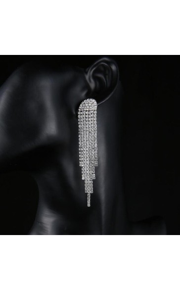 Ladies' Beautiful Alloy With Irregular Cubic Zirconia Earrings