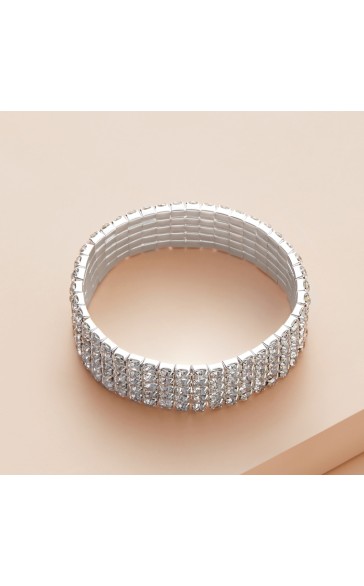 Ladies' Shining Alloy With Irregular Cubic Zirconia Bracelets