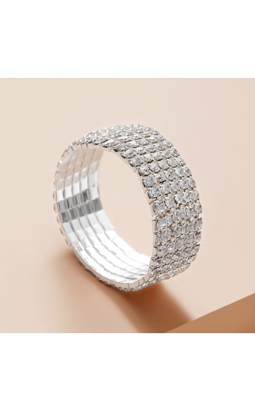 Ladies' Shining Alloy With Irregular Cubic Zirconia Bracelets