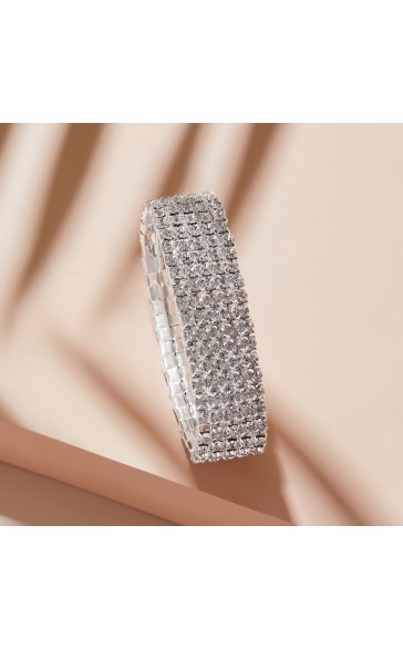 Ladies' Shining Alloy With Irregular Cubic Zirconia Bracelets