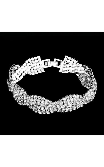 Ladies' Beautiful Alloy With Irregular Cubic Zirconia Bracelets