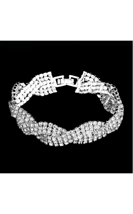 Ladies' Beautiful Alloy With Irregular Cubic Zirconia Bracelets