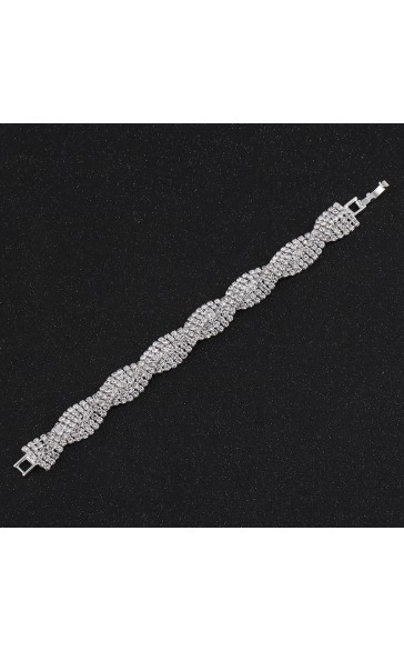 Ladies' Beautiful Alloy With Irregular Cubic Zirconia Bracelets