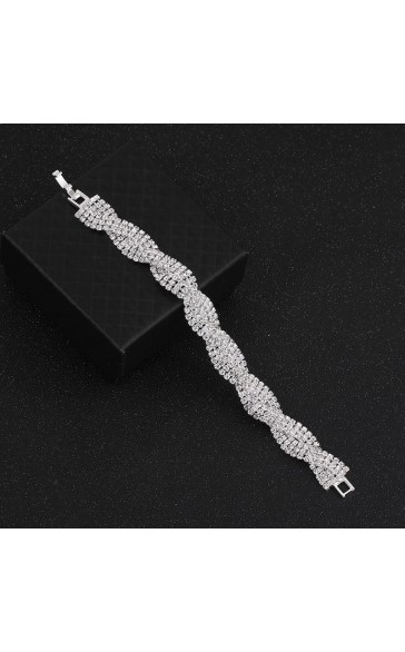 Ladies' Beautiful Alloy With Irregular Cubic Zirconia Bracelets