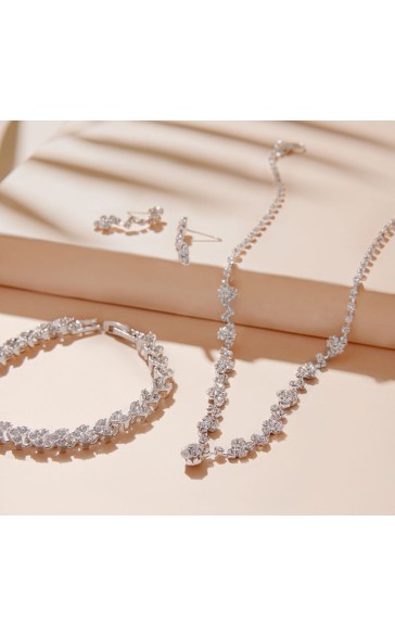 Ladies' Elegant Alloy With Irregular Cubic Zirconia Jewelry Sets