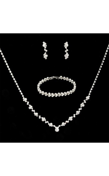 Ladies' Elegant Alloy With Irregular Cubic Zirconia Jewelry Sets