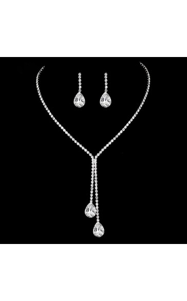 Ladies' Elegant Alloy With Irregular Cubic Zirconia Jewelry Sets