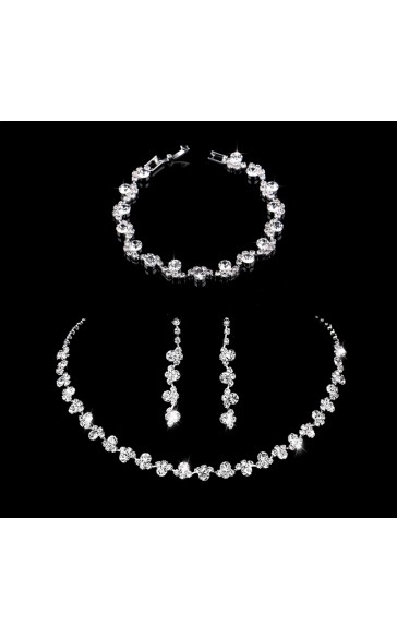 Ladies' Elegant Alloy With Irregular Cubic Zirconia Jewelry Sets