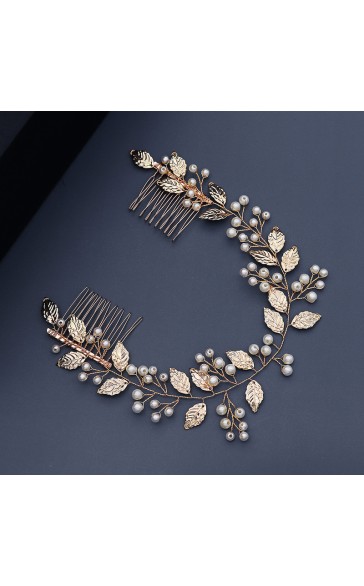 Combs & Barrettes/Headpiece Beautiful With Venetian Pearl (Sold in single piece)