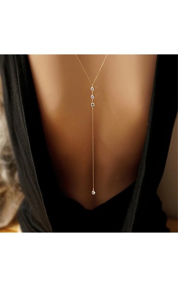 Ladies' Fashionable Alloy With Irregular Rhinestone Necklaces