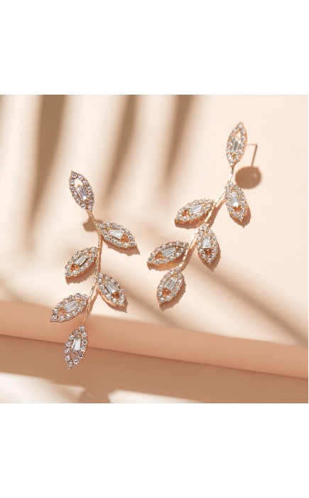 Ladies' Fashionable Alloy With Irregular Rhinestone Earrings