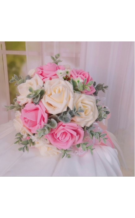 Classic Round Foam Bridal Bouquets (Sold in a single piece) - Bridal Bouquets