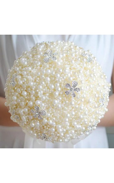 Classic Round Rhinestone/Imitation Pearl Bridal Bouquets (Sold in a single piece) - Bridal Bouquets