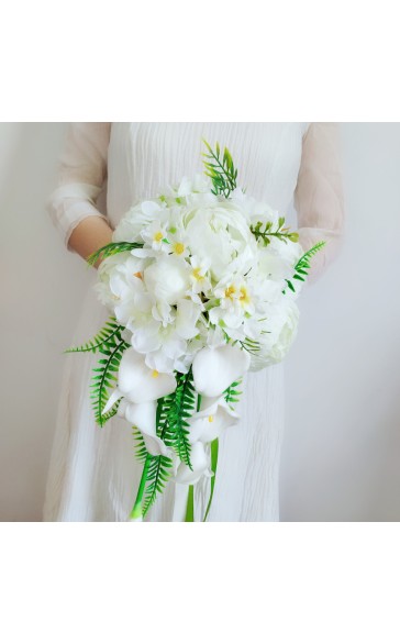 Classic Cascade Foam Bridal Bouquets (Sold in a single piece) - Bridal Bouquets