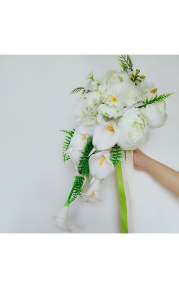 Classic Cascade Foam Bridal Bouquets (Sold in a single piece) - Bridal Bouquets