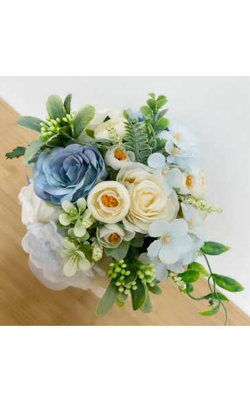 Classic Round Silk Flower Bridal Bouquets (Sold in a single piece) - Bridal Bouquets