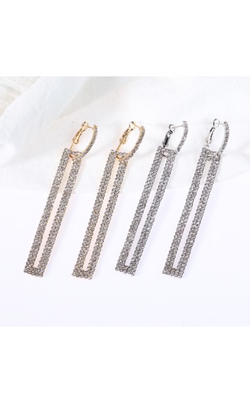 Ladies' Elegant Alloy With Irregular Rhinestone Earrings