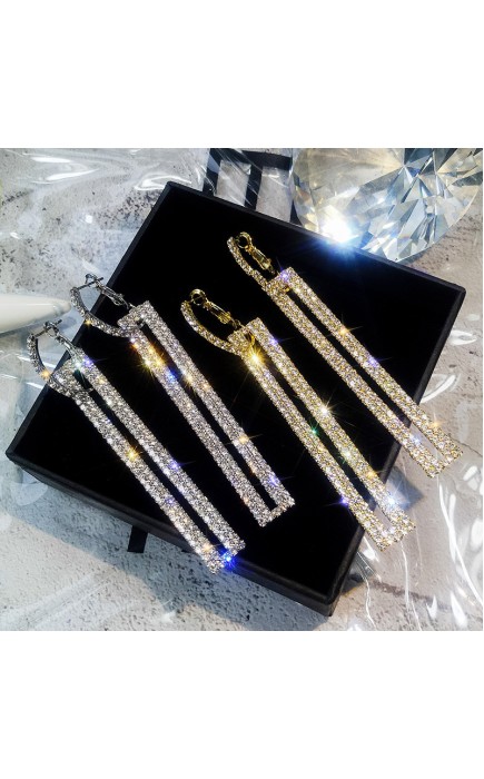 Ladies' Elegant Alloy With Irregular Rhinestone Earrings