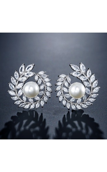 Unique Alloy With Irregular Cubic Zirconia Earrings