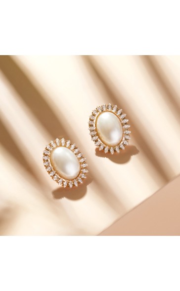 Elegant Alloy With Irregular Cubic Zirconia Earrings