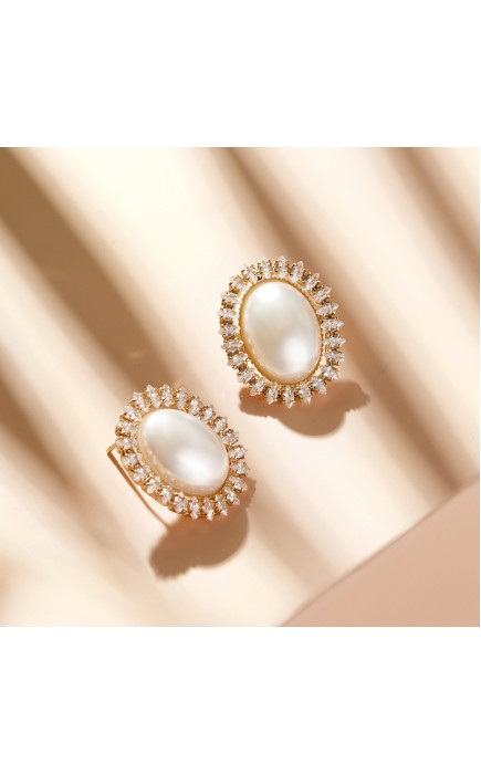 Elegant Alloy With Irregular Cubic Zirconia Earrings