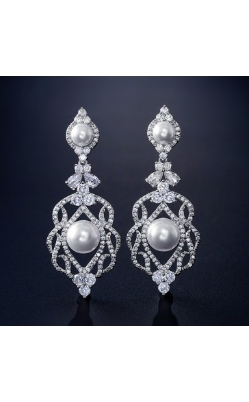 Elegant Alloy With Irregular Pearl Earrings