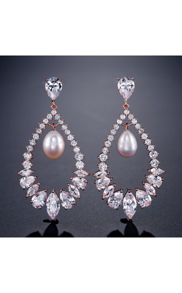 Elegant Alloy With Irregular Cubic Zirconia Earrings