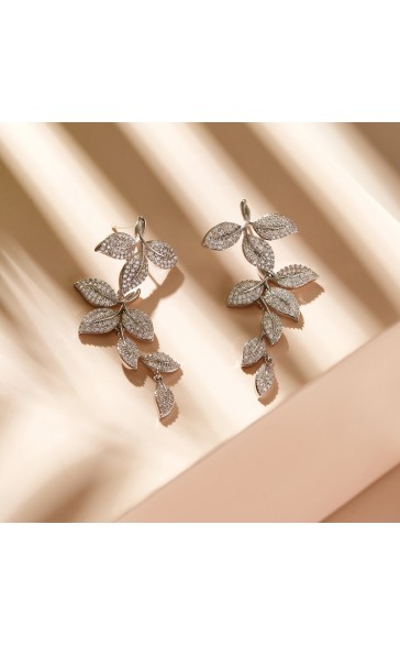 Unique Alloy With Irregular Cubic Zirconia Earrings