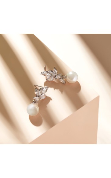 Elegant Alloy With Irregular Cubic Zirconia Earrings