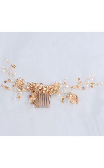 Combs & Barrettes/Headpiece Beautiful With Pearl/Crystal