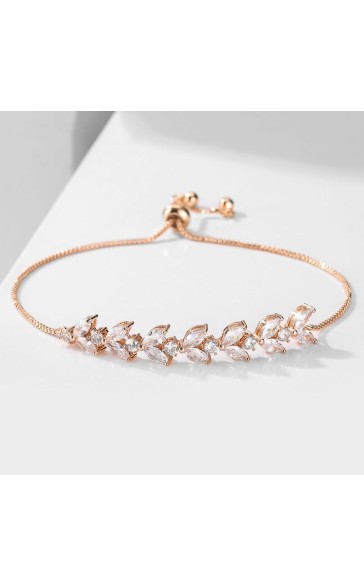 Ladies' Beautiful Alloy With Irregular Cubic Zirconia Bracelets