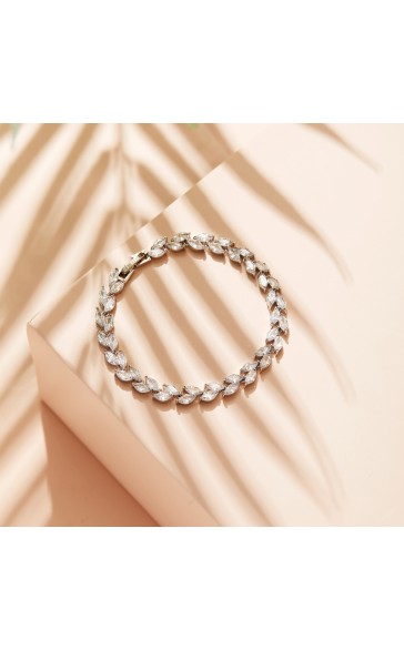 Ladies' Beautiful Alloy With Irregular Cubic Zirconia Bracelets