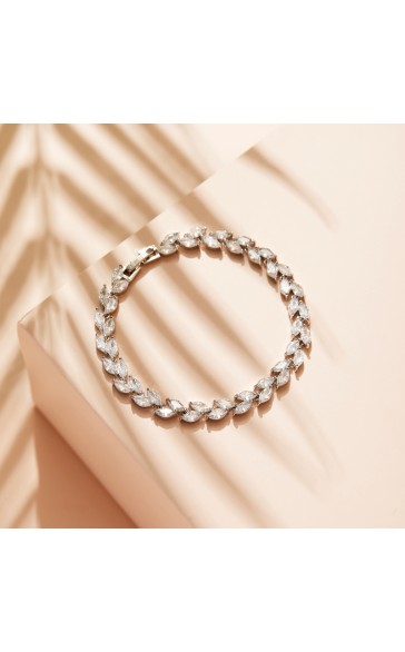 Ladies' Beautiful Alloy With Irregular Cubic Zirconia Bracelets