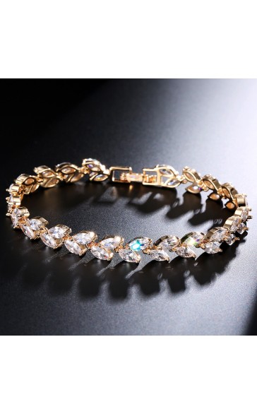 Ladies' Beautiful Alloy With Irregular Cubic Zirconia Bracelets