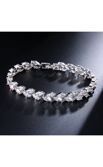 Ladies' Beautiful Alloy With Irregular Cubic Zirconia Bracelets