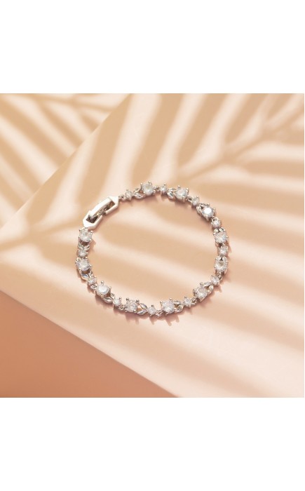 Ladies' Beautiful Alloy With Irregular Cubic Zirconia Bracelets