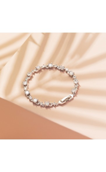 Ladies' Beautiful Alloy With Irregular Cubic Zirconia Bracelets