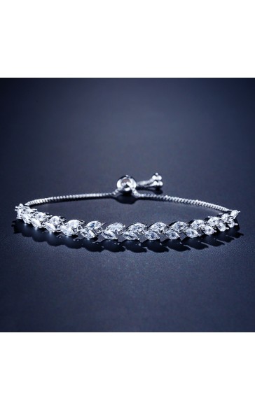 Ladies' Classic Alloy With Irregular Cubic Zirconia Bracelets