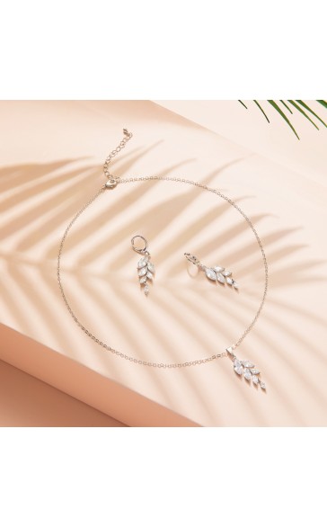 Ladies' Elegant Alloy With Irregular Cubic Zirconia Jewelry Sets