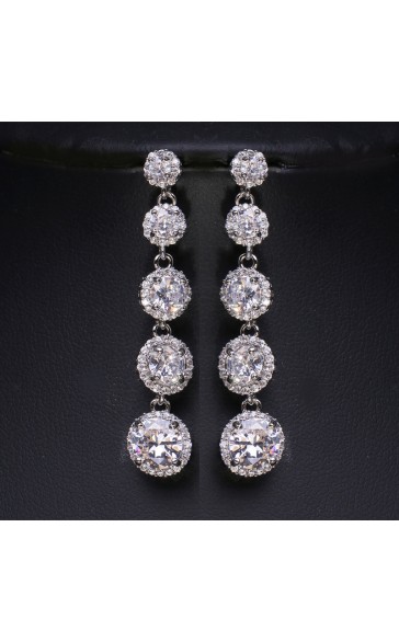 Ladies' Beautiful Alloy With Irregular Cubic Zirconia Earrings