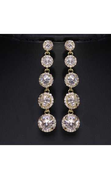 Ladies' Beautiful Alloy With Irregular Cubic Zirconia Earrings