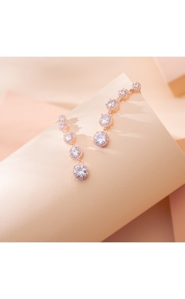 Ladies' Beautiful Alloy With Irregular Cubic Zirconia Earrings